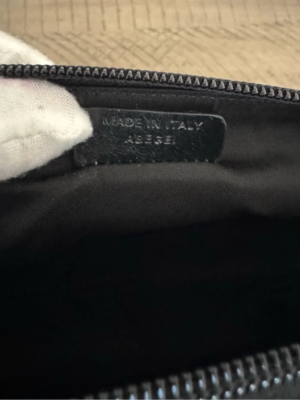 BVLGARI Black & White Logo Print Pouch with box